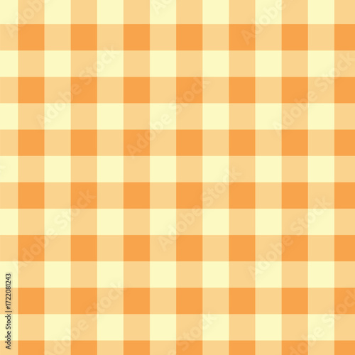Pastel orange gingham check seamless pattern design