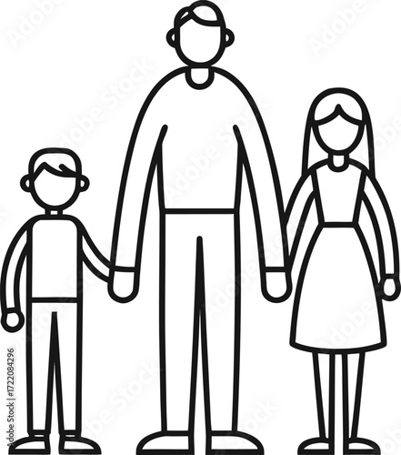 Bonded in Balance, Family Support System, Together We Stand, Unified Silhouette