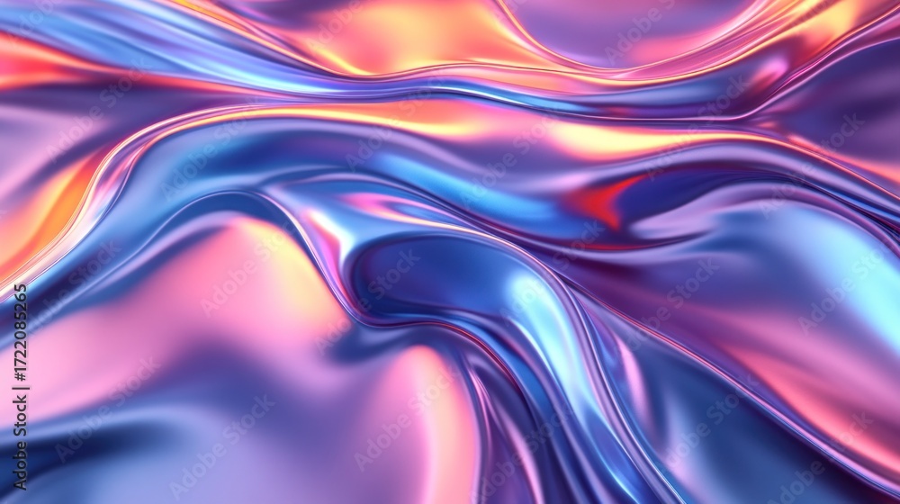 Obraz premium Colorful abstract fabric creating smooth waves with soft reflections and light play