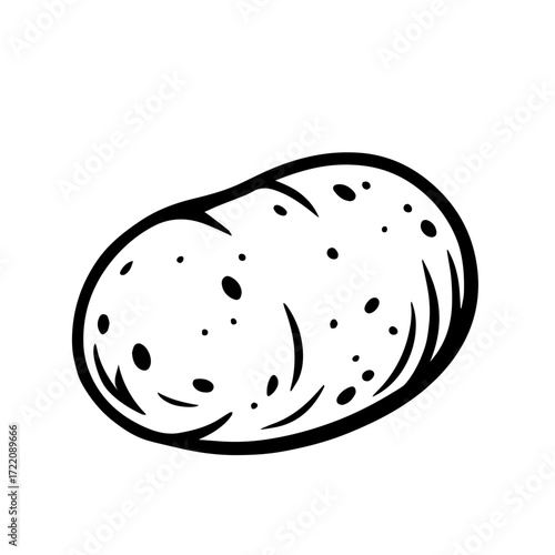 Potato Vegetable Line Art Icon

Stylized Black & White Potato Illustration

Minimalist Root Vegetable Drawing with Texture