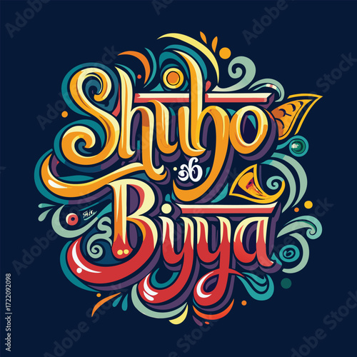 Vibrant Colorful Lettering Artistic Design Stylish Script vibrant colorful lettering