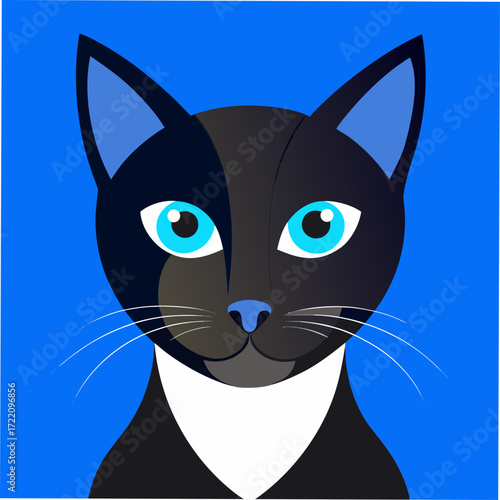 black cat with blue eyes