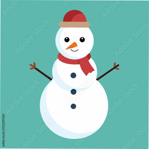 snowman with red hat