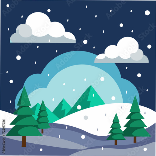 winter landscape with trees and snow
