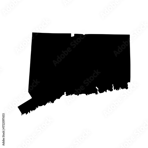 Connecticut State Map Vector — Flat Design Outline with Detailed Borders for Education, Business, and Sports