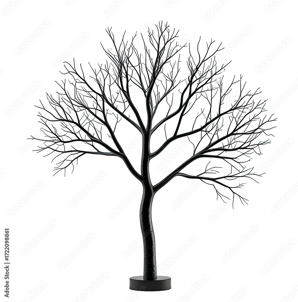 Obraz premium Illuminated tree, night, studio, dark background, decor
