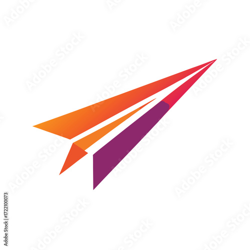  Colorful Paper Airplane Logo, Symbol of Communication, Travel, and Forward Movement. paper airplane, flight.