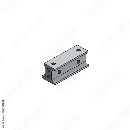 Strong grey metal I beam with precisely drilled holes, representing a vital industrial component in modern steel structures.