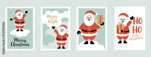 Merry Christmas Cards Set with Hand-Drawn Elements, Vector Doodles and Sketches, Classic Christmas Illustrations Perfect for Holiday Greetings, Seasonal Invitations, and Festive Design Projects, DIN A