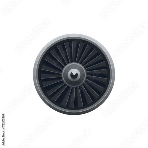Detailed Powerful Aircraft Jet Engine Turbine Fan Blades for Modern Aviation and Industrial Technology Applications