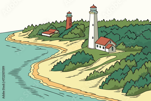 Beaver Island in Michigan, remote Great Lakes community with lighthouses and sandy dunes