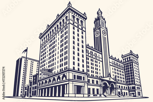Blackstone Hotel in Chicago, Illinois, Beaux-Arts tower with history of hosting presidents
