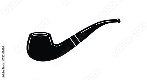 A simple black and white illustration of a classic smoking pipe