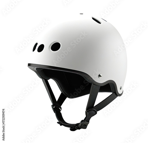 White helmet safety studio shot, clean background, protective gear