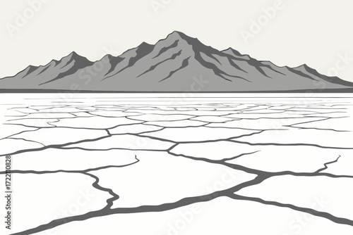 Bonneville Salt Flats in Utah, gleaming flat expanse reflecting surrounding mountains