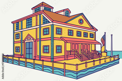 Boston Children’s Museum in Boston, Massachusetts, colorful waterfront building with playful exhibits