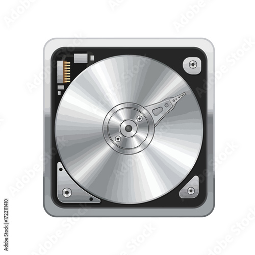 Internal view of a modern computer hard drive displaying data storage components and advanced digital technology inside