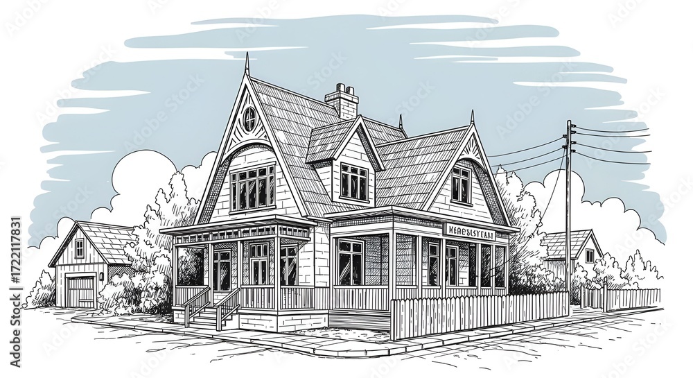 Obraz premium Hand-Drawn Sketch Illustration with Artistic Minimal Design