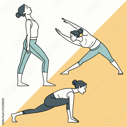 Three Women Performing Yoga Poses with Grace and Flexibility.
