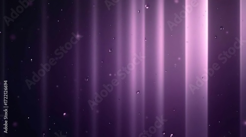 Abstract ethereal purple and pink light streaks with floating particles creating a mystical and magical atmospheric background