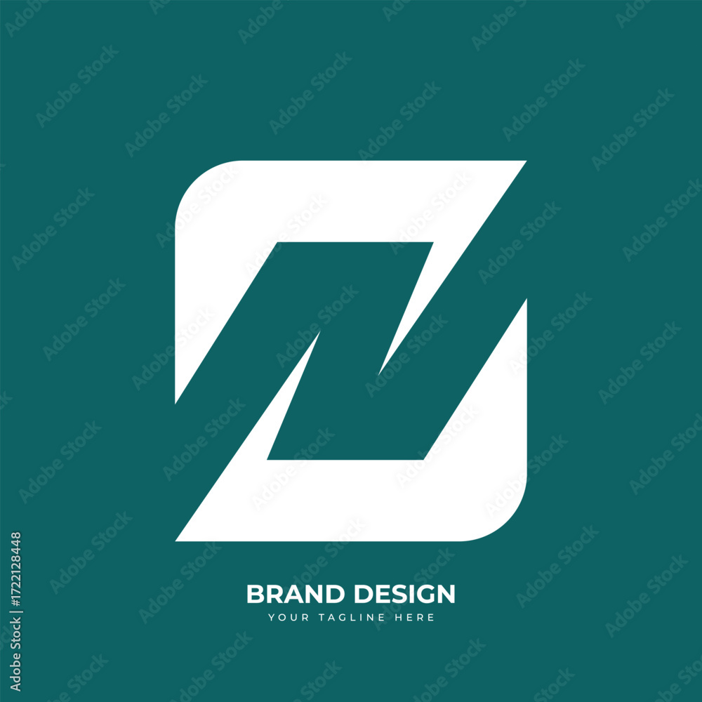 Fototapeta premium letter Zn or Nz negative space abstract monogram unique logo