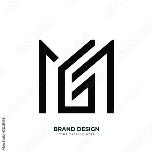 Letter Gm or Mg initial minimal simple logo