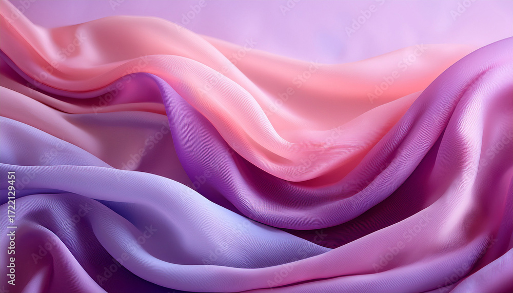 Obraz premium Ethereal Flowing Fabric In Hues Of Pink And Purple Against A Soft Background