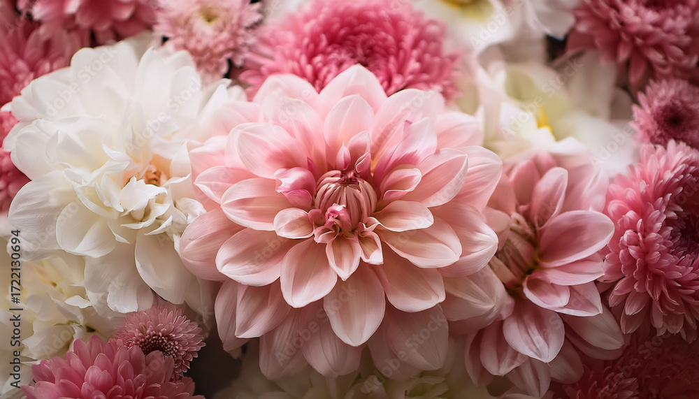 Fototapeta premium Close Up Of Pink And White Flowers