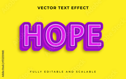 Hope 3D editable text effect