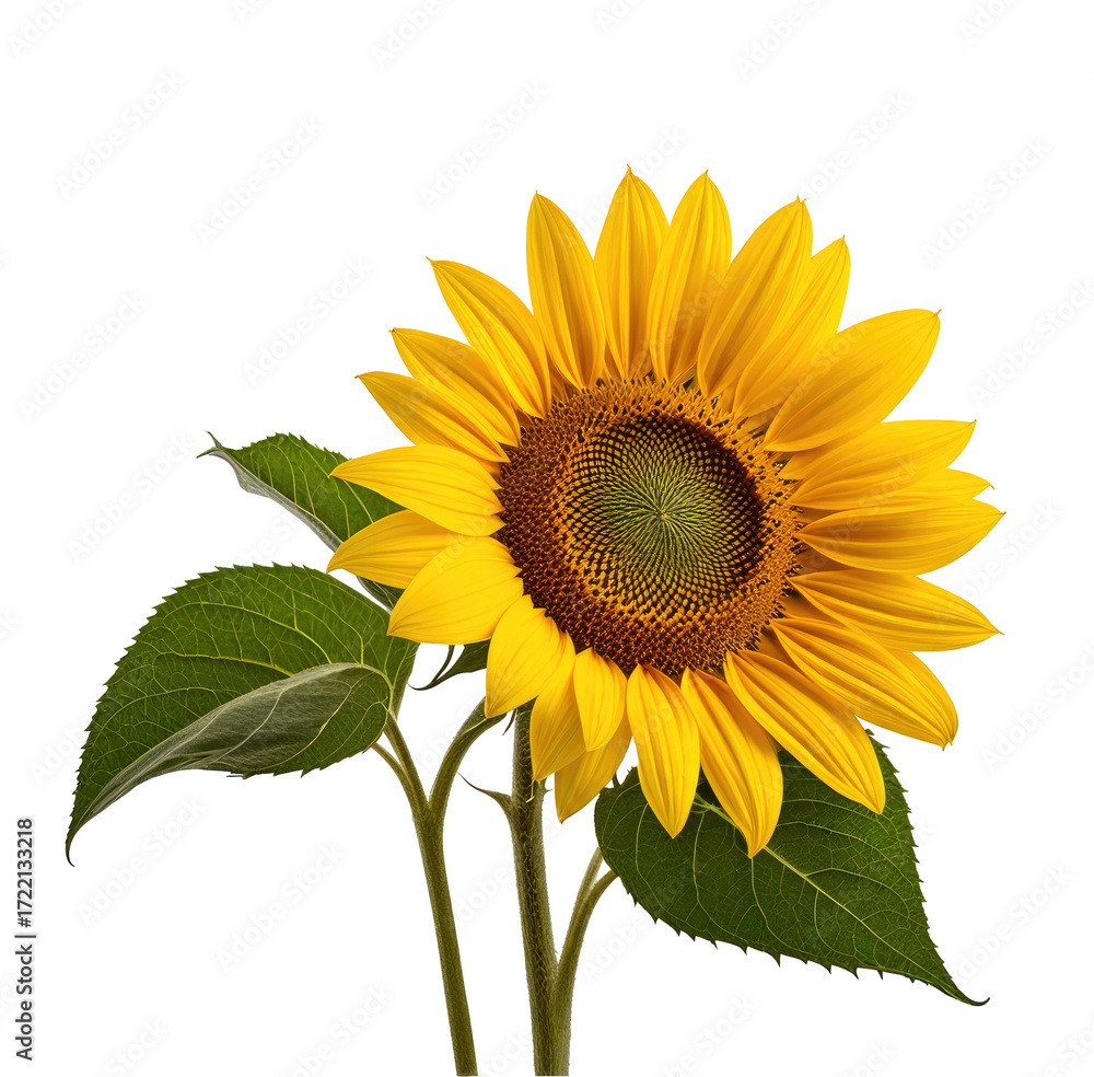 Obraz premium Vibrant Sunflower Bloom Isolated on Black Background