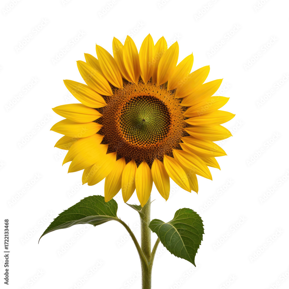 Fototapeta premium Vibrant sunflower isolated on black background (2)