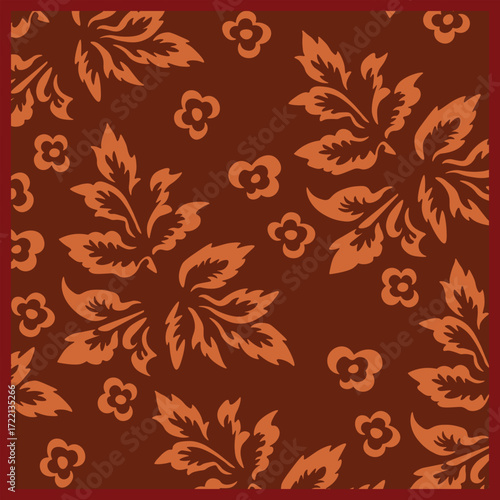 Print for kerchief, bandana, scarf, handkerchief, shawl, neck scarf. Squared pattern with ornament for fabric, textile, silk products. Paisley vector with abstract flowers. Floral folk tracery.