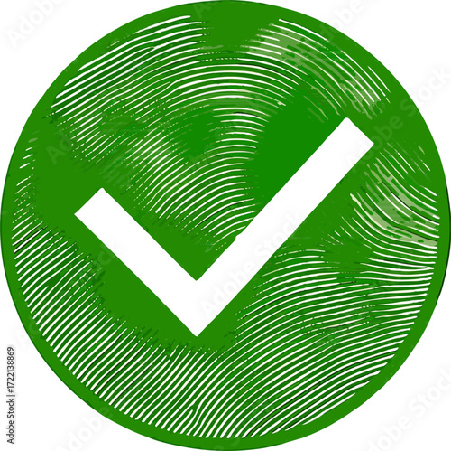Green Circle Check Mark: Approved, Yes, OK Icon