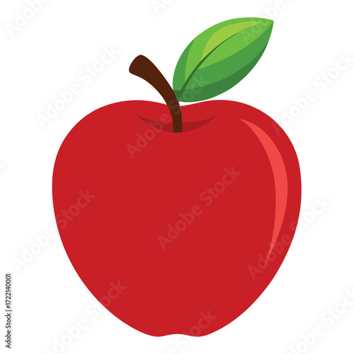 Red apple fruit illustration vector graphic for healthy eating and fresh produce designs and projects