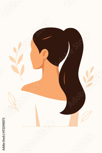 Beauty and lifestyle theme, woman back portrait