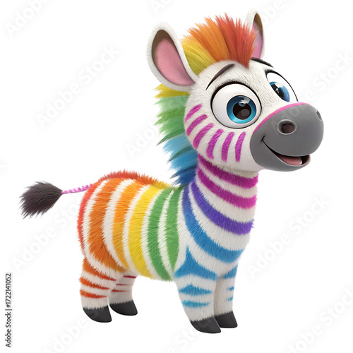 Fluffy 3D Cartoon Baby Elephant with Sparkling Ears Isolated on Transparent Background