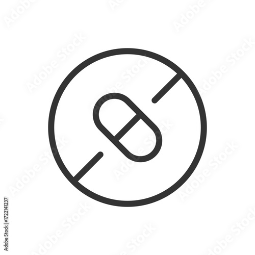 Antibiotics free outline vector icon