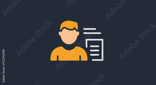 User Information Icon Flat Design of Profile and Documentation