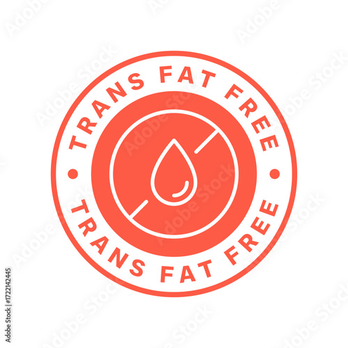 Trans fat free circular vector icon