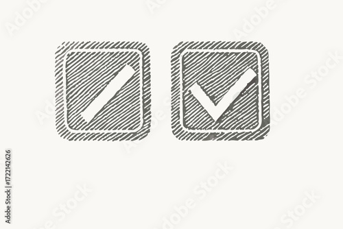 Hand-drawn Checkmark Icons: Yes, Approved, Checklist