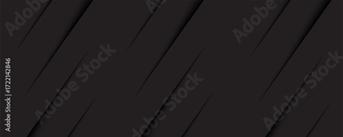 3D black geometric abstract background overlap layer on dark space with waves shape decoration. Minimalist modern graphic design element cutout style concept for banner, flyer, card, or brochure cover