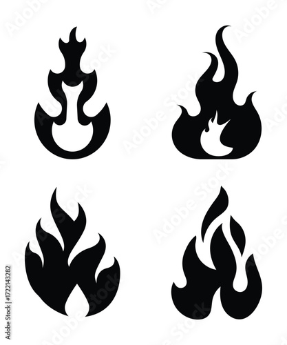 Some attractive burning fire black shapes have been collected
