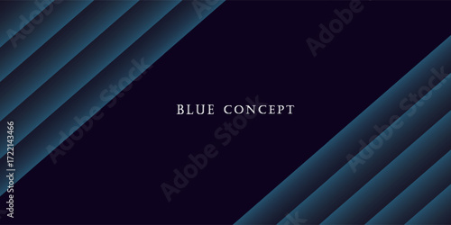 Minimalist deep blue premium abstract background with luxury geometric dark shapes. Exclusive wallpaper design for poster, brochure, presentation, website etc. - Vector
