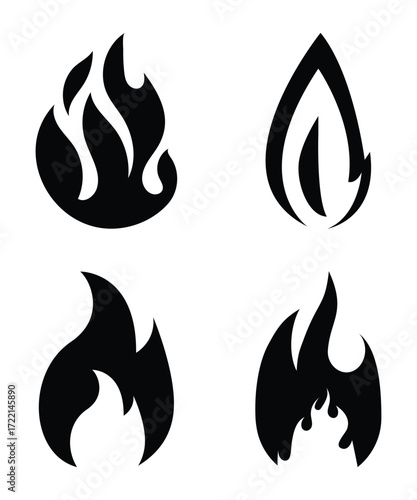 The black shape of burning fire is collected