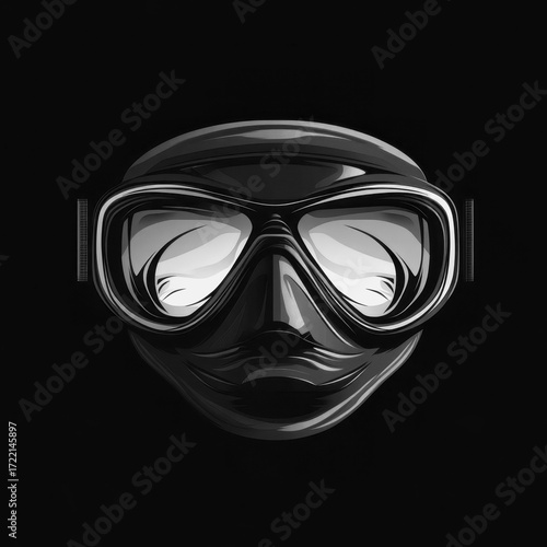 Diving mask design with sleek features and modern style