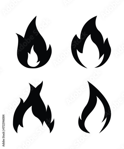 The black shape of burning fire is collected