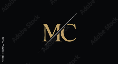 MC Initial Logo Design Modern Typography Concept for Branding and Corporate Identity