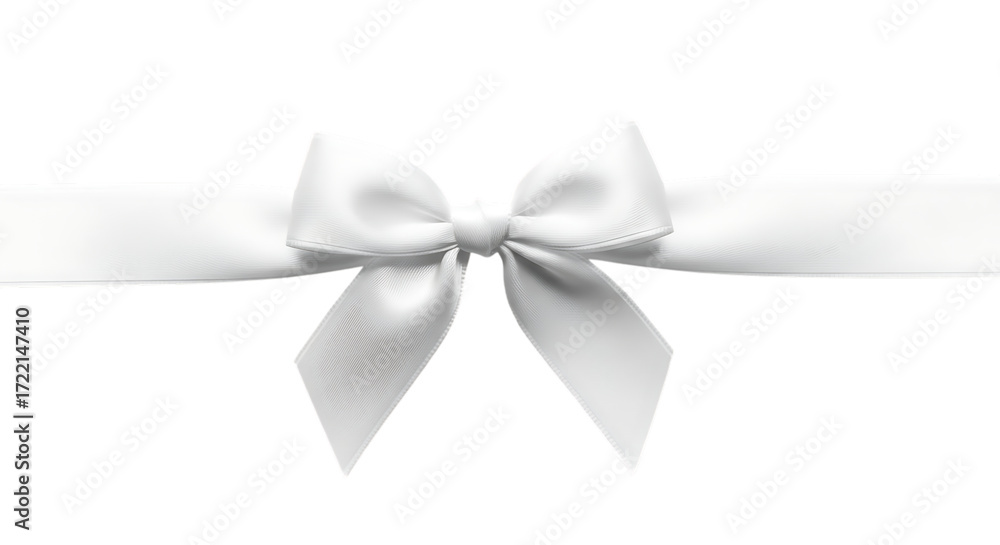 Naklejka premium White ribbon bow isolated on transparent background for gift wrapping and decoration design