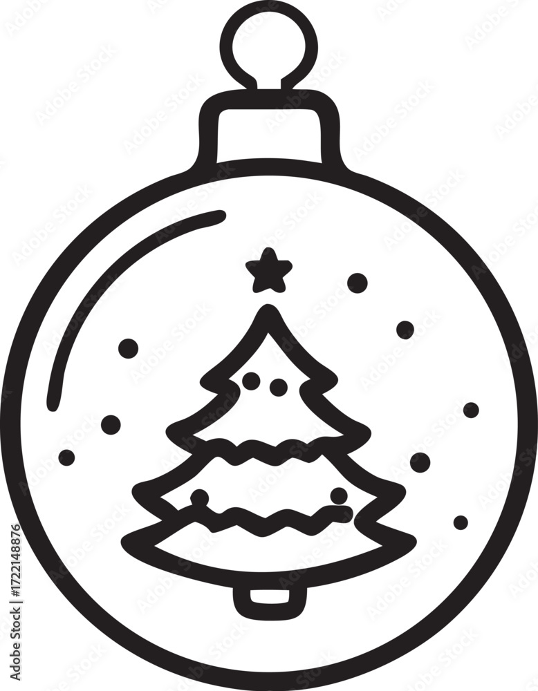 Fototapeta premium Festive Christmas Ornament with Tree Silhouette for Holiday Decoration