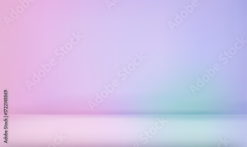 Purple gradient studio room. Limbo light background. Abstract 3d backdrop for product presentation. Minimal wall scene. Showcase, promotion display. Vector stage mockup illustration